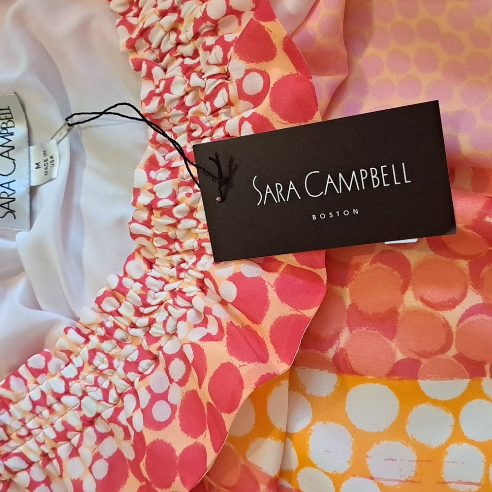 Sara Campbell Printed Georgette On/Off Shoulder Blouse  Size M NWT - Picture 4 of 9
